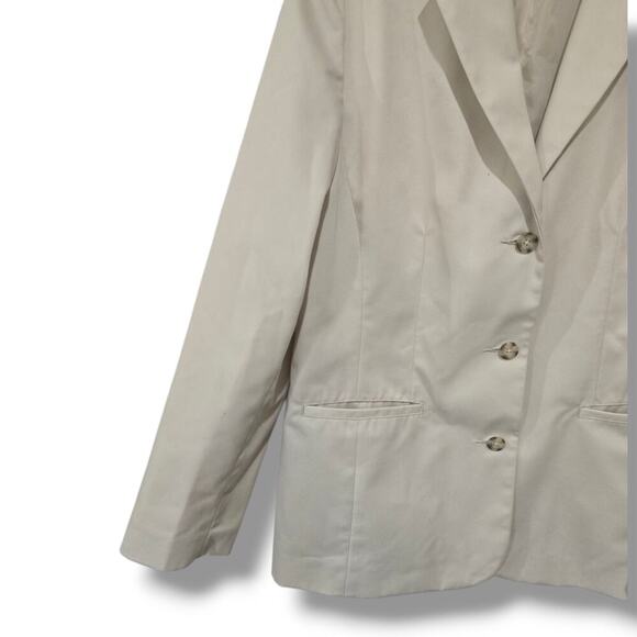 L.L. Bean women's beige lined blazer jacket - size 10 - Picture 2 of 8
